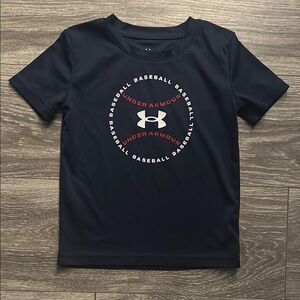 Under Armour Kids Dark Blue Baseball Tee